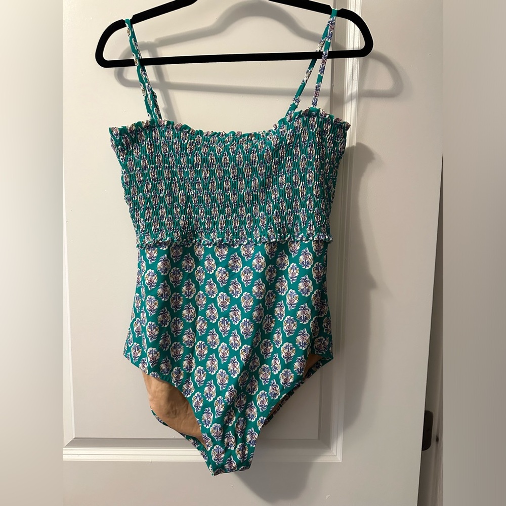 J. Crew Smocked Swimsuit, Size L